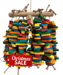 Parrot-Supplies Humongous 260 Colourful Wooden Slats XXXL Macaw Parrot Toy